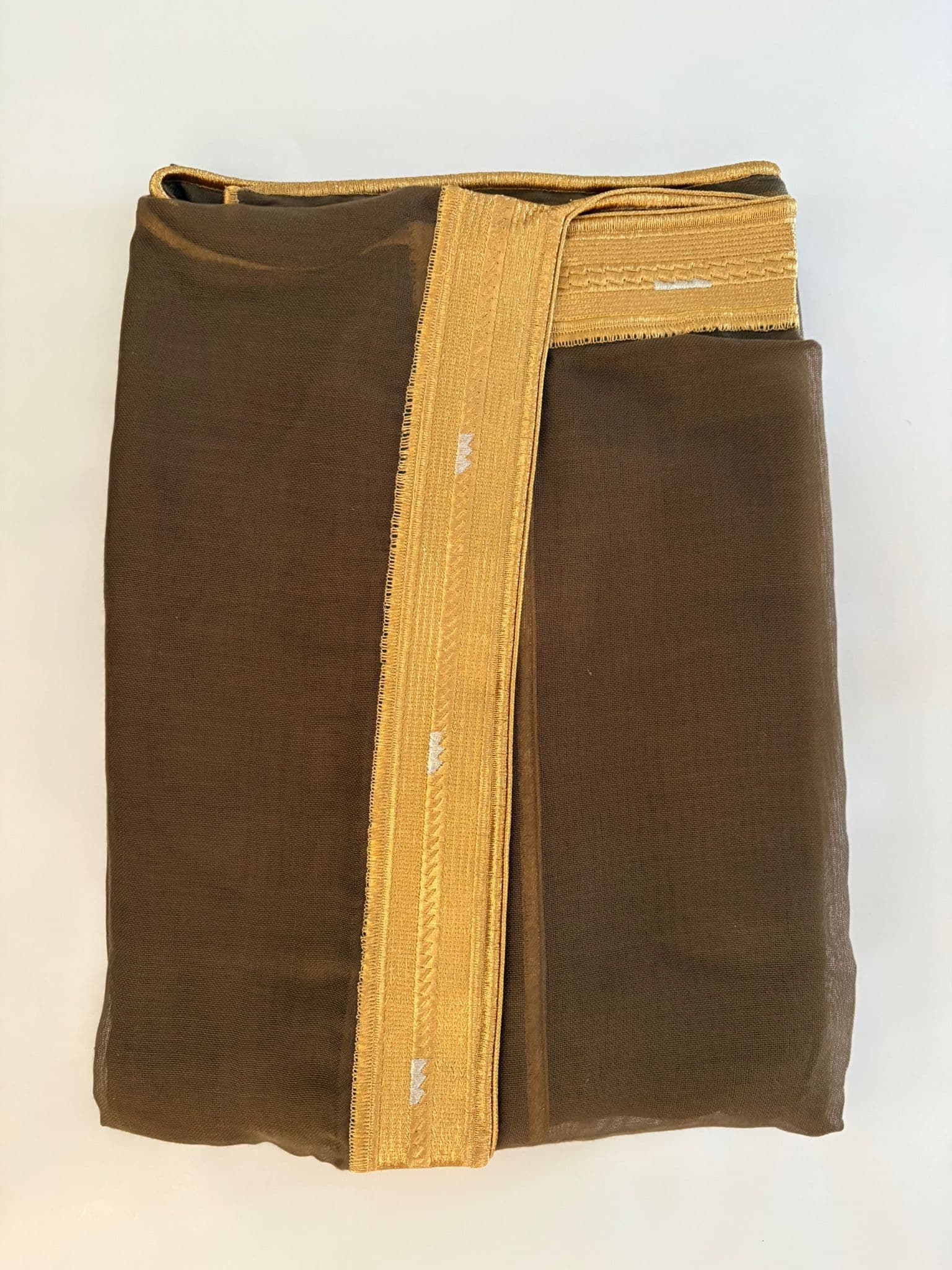 Bouchti Marron Foncé Galon Doré