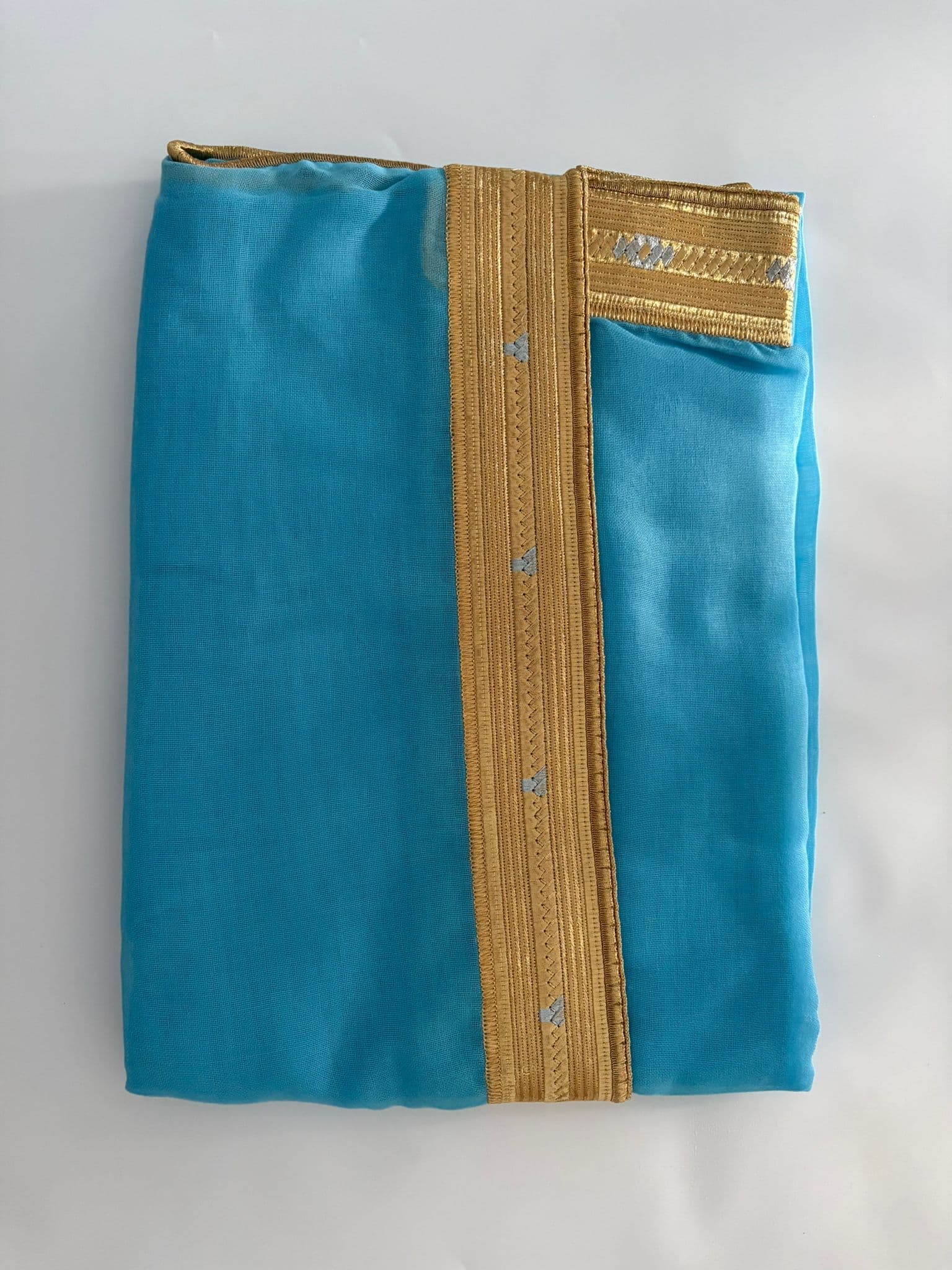 Bouchti Turquoise Galon Doré