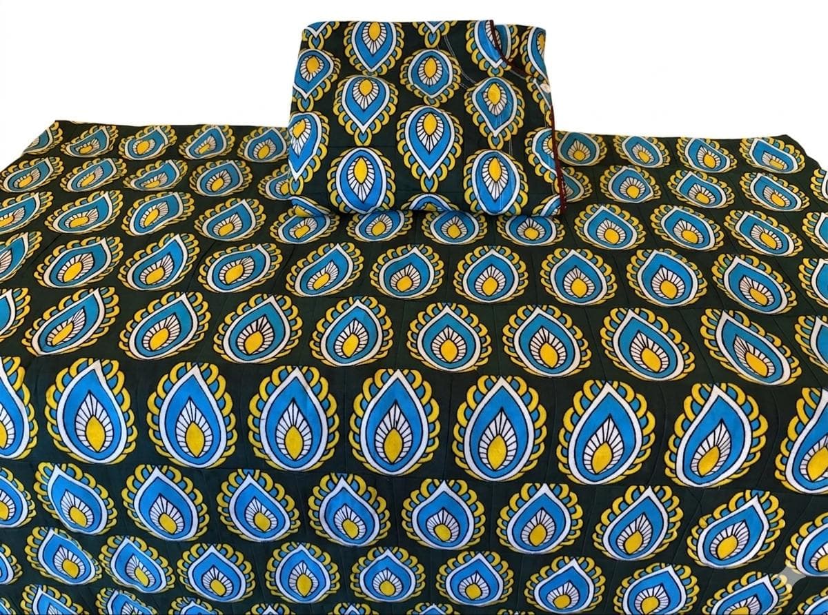 Gaouni Noir Motif Goutte Bleue
