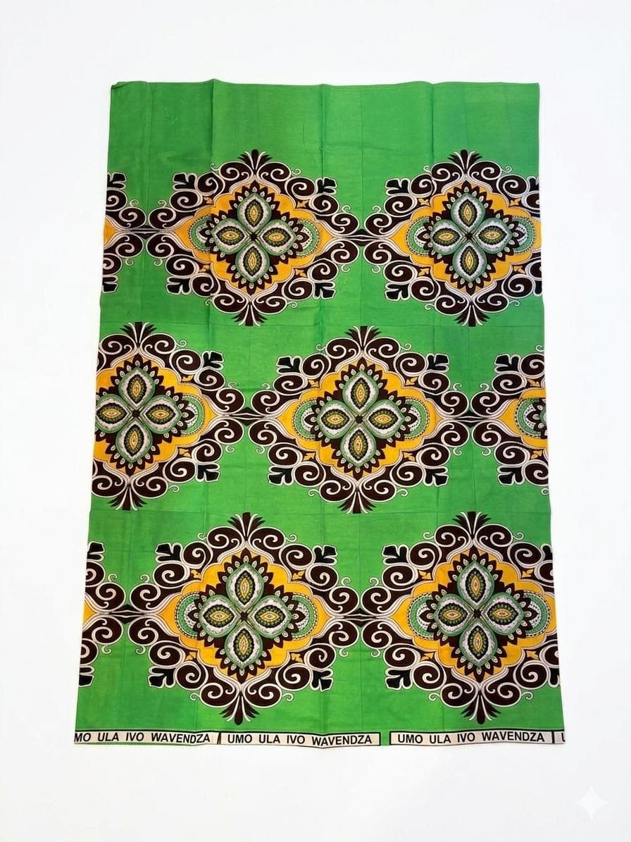 Salouva Nambawane Vert Motif Traditionnel