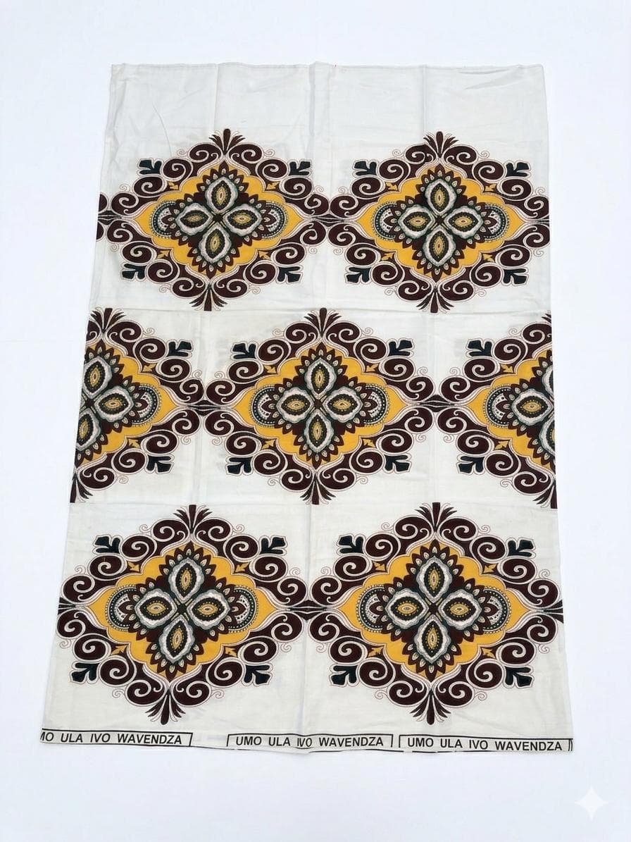 Salouva Nambawane Blanc Motif Traditionnel