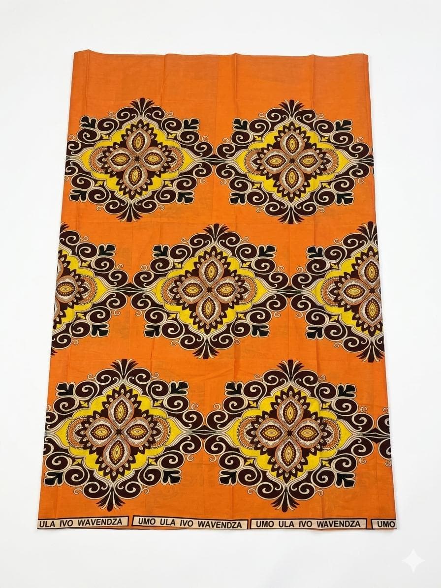 Salouva Nambawane Orange Motif Traditionnel
