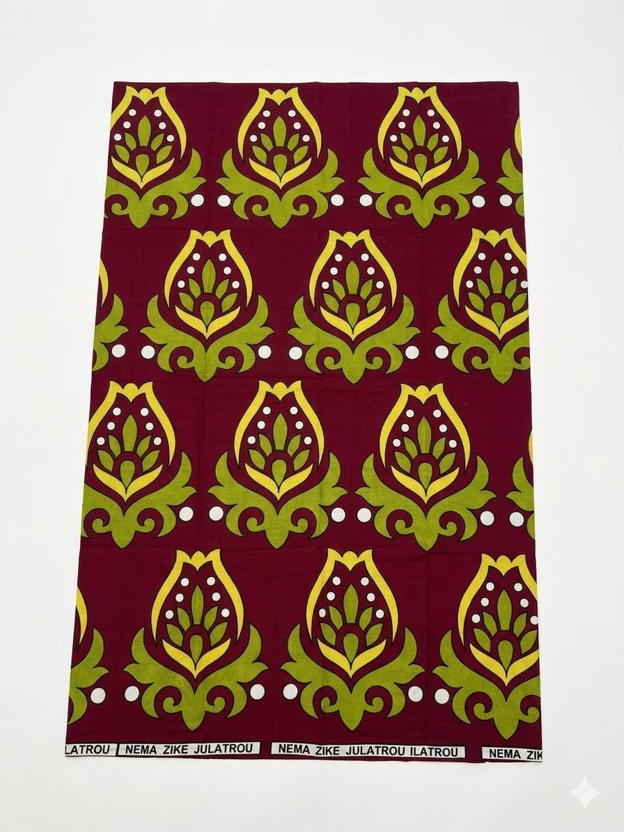 Salouva Nambawane Bordeaux Motif Traditionnel