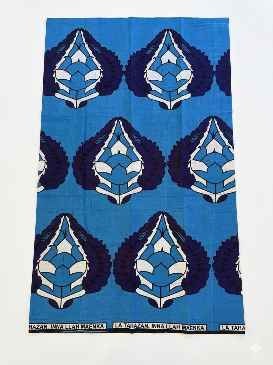 Salouva Nambawane Bleu Motif Floral