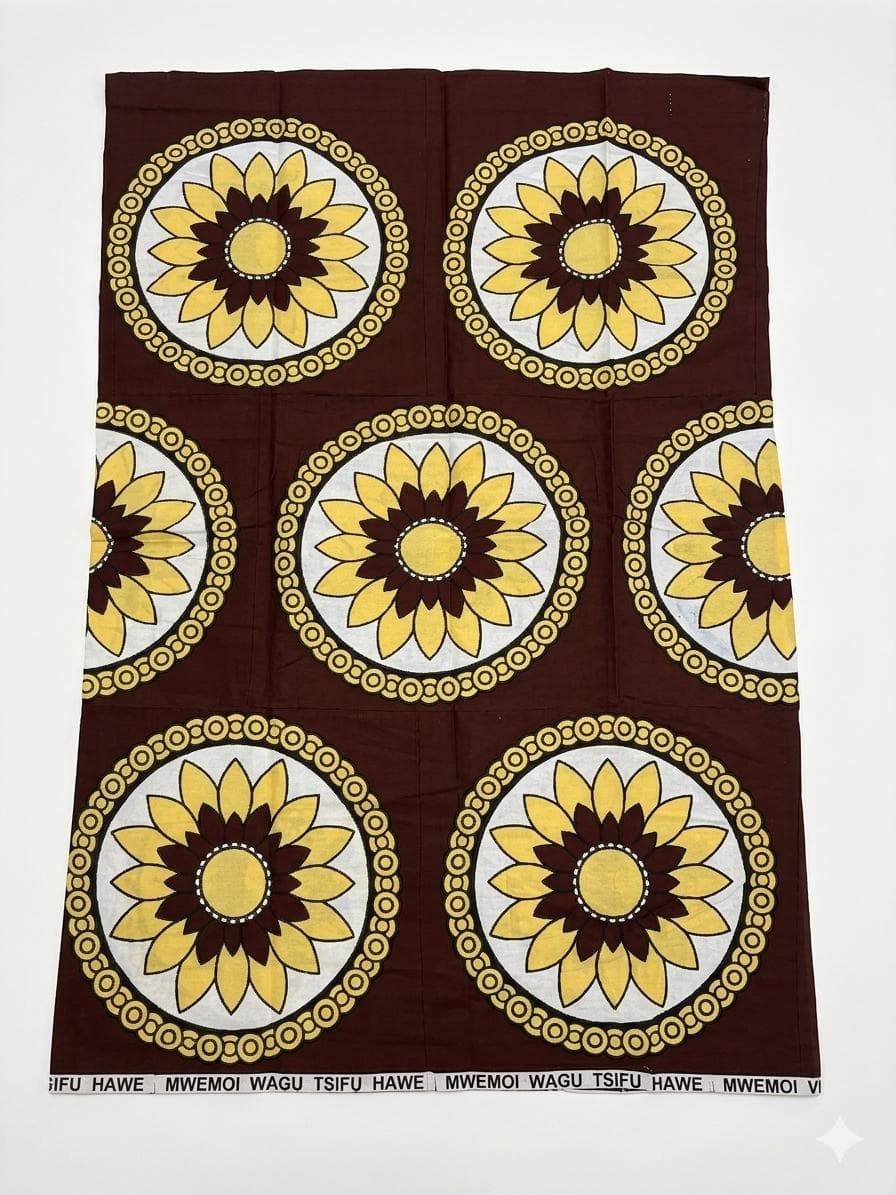 Salouva Nambawane Marron Motif Tournesol
